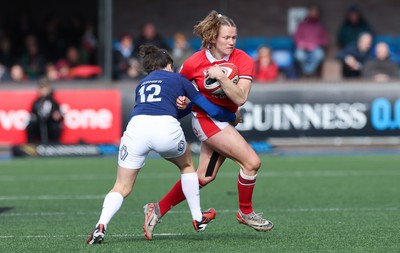 210424 - Wales v France, Guinness Women’s 6 Nations -Carys Cox of Wales takes on Gabrielle Vernier of France