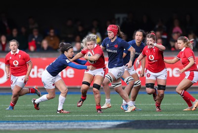 210424 - Wales v France, Guinness Women’s 6 Nations - Alex Callender of Wales charges forward