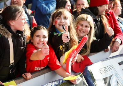 210424 - Wales v France, Guinness Women’s 6 Nations - Wales fans at the end of the match