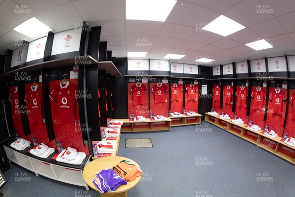 210424 - Wales v France, Guinness Women’s 6 Nations - A general view of the changing room ahead of the match