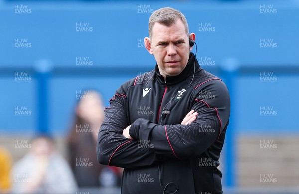 210424 - Wales v France, Guinness Women’s 6 Nations - Ioan Cunningham, Wales Women head coach, during warm up