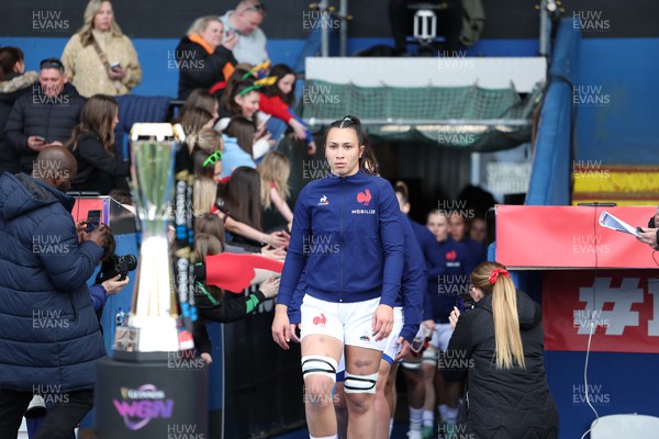 210424 - Wales v France, Guinness Women’s 6 Nations - Manae Feleu of France leads her team out