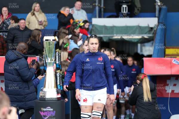 210424 - Wales v France, Guinness Women’s 6 Nations - Manae Feleu of France leads her team out