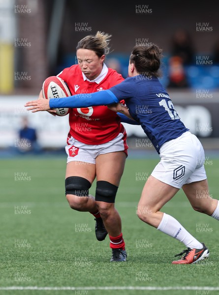 210424 - Wales v France, Guinness Women’s 6 Nations - Alisha Butchers of Wales charges forward