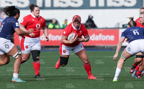 210424 - Wales v France, Guinness Women’s 6 Nations - Donna Rose of Wales charges forward