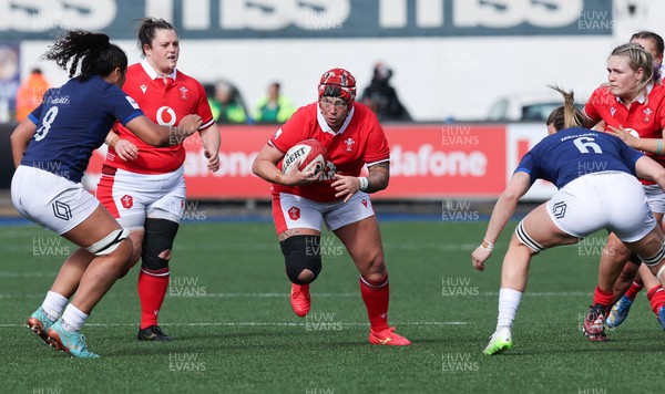210424 - Wales v France, Guinness Women’s 6 Nations - Donna Rose of Wales charges forward