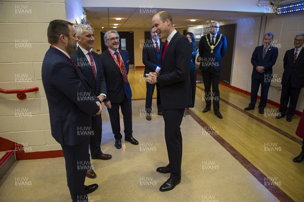 220220 - Wales v France - Guinness 6 Nations - HRH Prince William is welcomed to the stadium by WRU's Martyn Phillips
