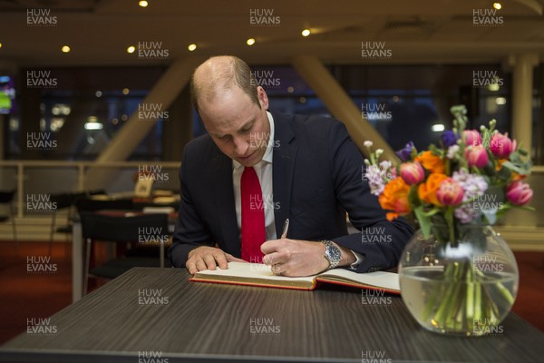 220220 - Wales v France - Guinness 6 Nations - HRH Prince William signs the visitors book