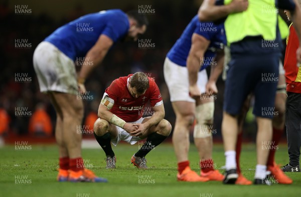 220220 - Wales v France - Guinness 6 Nations - Dejected Hadleigh Parkes of Wales