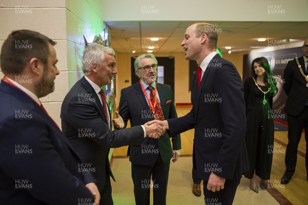 220220 - Wales v France - Guinness 6 Nations - HRH Prince William meets WRU Chairman Gareth Davies