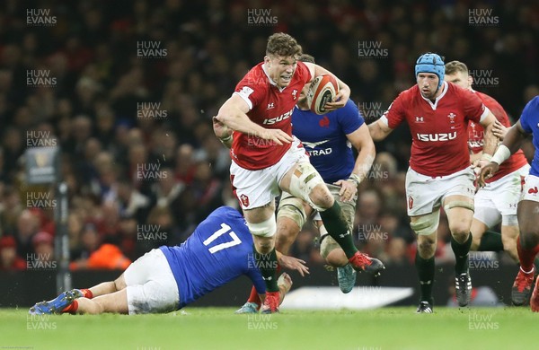 220220 - Wales v France, Guinness Six Nations Championship 2020 - Will Rowlands of Wales takes on Jean-Baptiste Gros of France