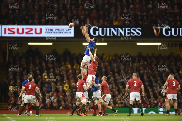 220220 - Wales v France - Guinness Six Nations - Charles Ollivon of France wins line out ball 