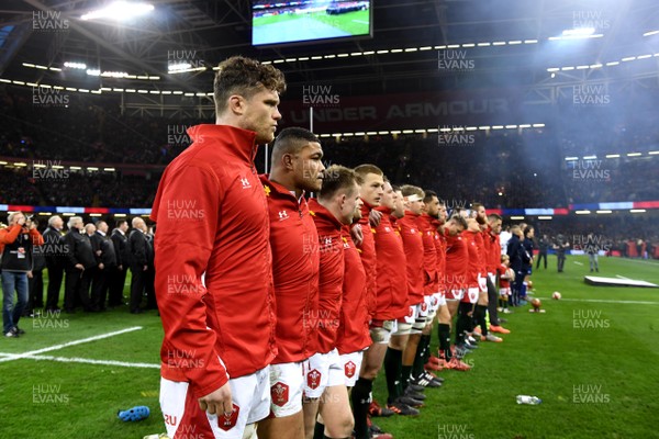 220220 - Wales v France - Guinness Six Nations - Will Rowlands during the anthems