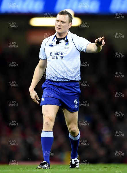 220220 - Wales v France - Guinness Six Nations - Referee Matthew Carley