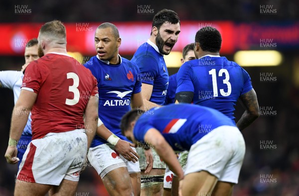 220220 - Wales v France - Guinness Six Nations - Charles Ollivon of France celebrates