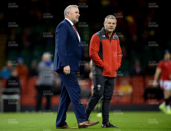 220220 - Wales v France - Guinness Six Nations - Wales head coach Wayne Pivac and Byron Hayward before the match