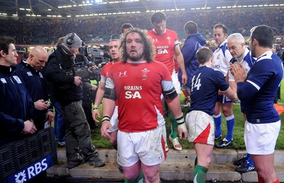 26.02.10 - Wales v France - RBS Six Nations 2010 - Adam Jones of Wales looks dejected. 