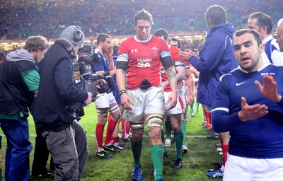 26.02.10 - Wales v France - RBS Six Nations 2010 - Ryan Jones of Wales looks dejected. 