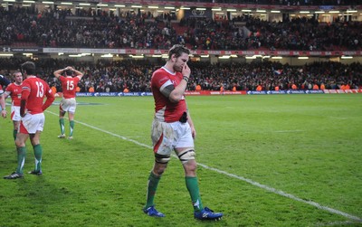 26.02.10 - Wales v France - RBS Six Nations 2010 - Ryan Jones of Wales looks dejected. 