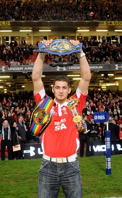 26.02.10 - Wales v France - RBS Six Nations 2010 - Boxer Nathan Cleverly on the pitch prior to kick off. 
