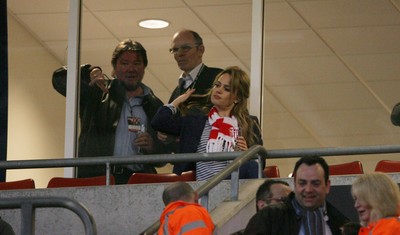 26.02.10 Wales v France... Welsh singing star 'Duffy' watches the game. 