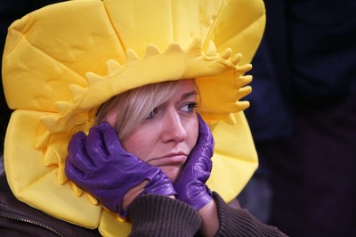 26.02.10 Wales v France... A Welsh fannot so happy at the end of the game. 