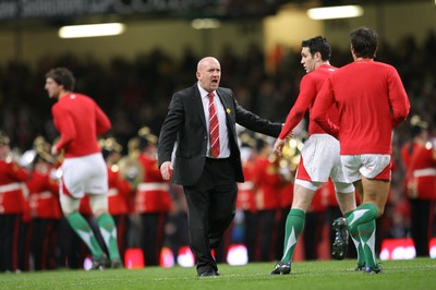 26.02.10 Wales v France... Welsh defence coach Shaun Edwards before the start of the game. 
