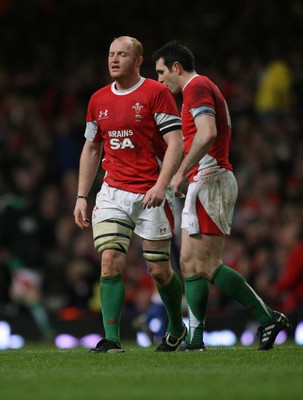 26.02.10 Wales v France... Wales' Martyn Williams and Stephen Jones. 