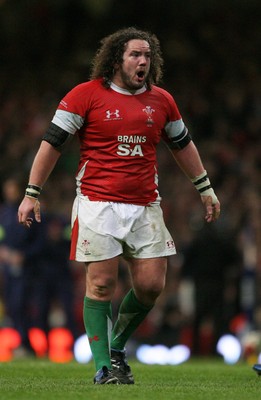 26.02.10 Wales v France... Wales' Adam Jones. 