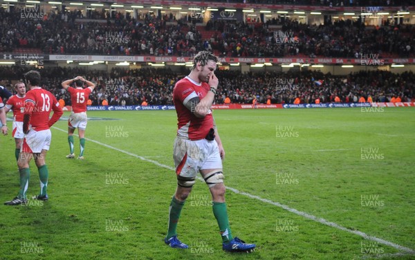 26.02.10 - Wales v France - RBS Six Nations 2010 - Ryan Jones of Wales looks dejected. 