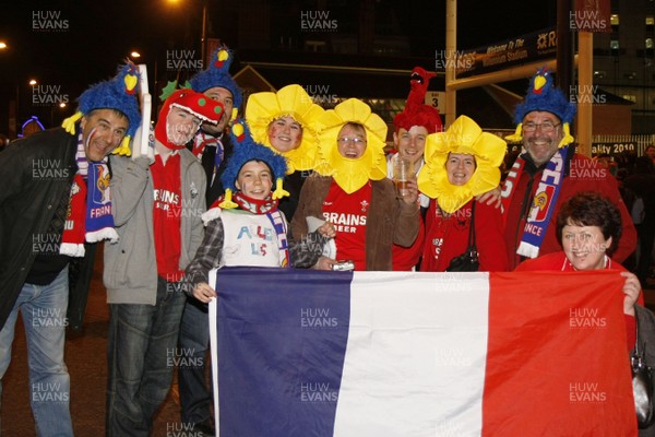 26.02.10 Wales v France - RBS 6 Nations -  Welsh & French supporters enjoy the atmosphere on Westgate Street before the game. 