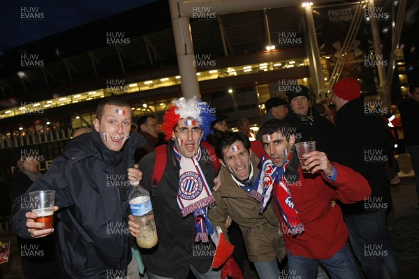 26.02.10 Wales v France - RBS 6 Nations -  French supporters enjoy the atmosphere on Westgate Street before the game. 