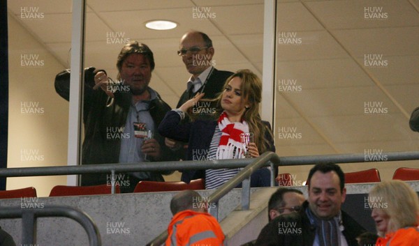 26.02.10 Wales v France... Welsh singing star 'Duffy' watches the game. 