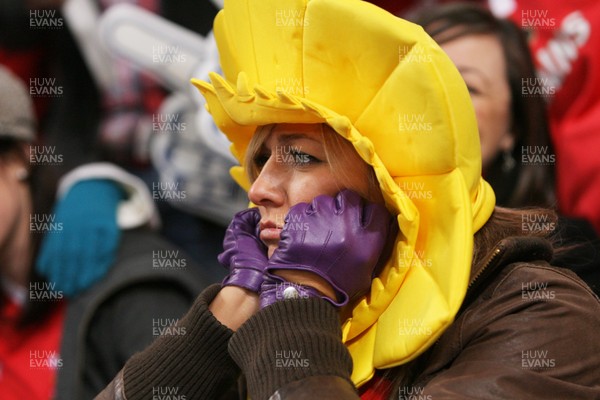 26.02.10 Wales v France... A Welsh fannot so happy at the end of the game. 