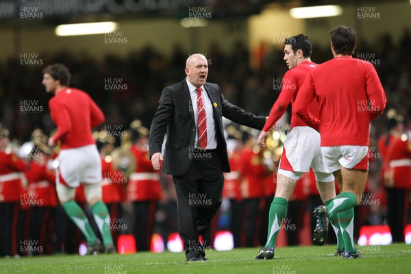 26.02.10 Wales v France... Welsh defence coach Shaun Edwards before the start of the game. 