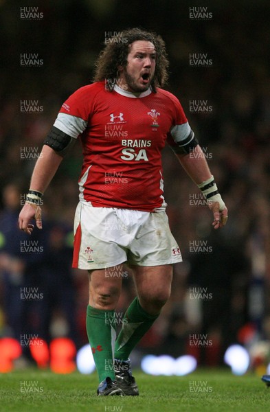 26.02.10 Wales v France... Wales' Adam Jones. 