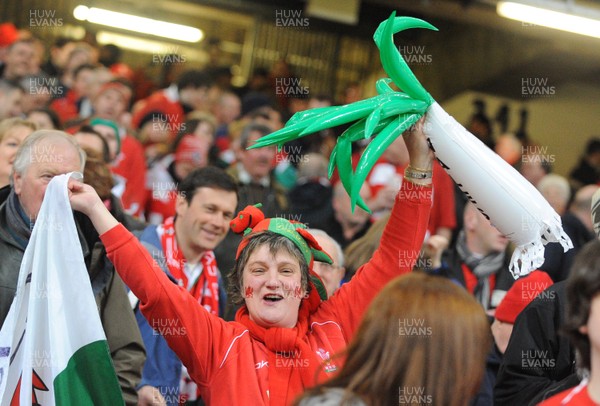 26.02.10 - Six Nations Rugby, Wales v France Wales fan 