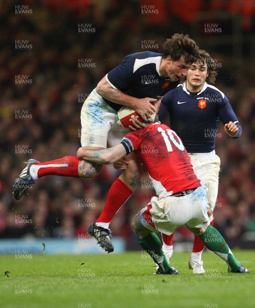 26.02.10 ... Wales v France, RBS 6 Nations 2010 -  France's Yannick Jauzion is tackled by Wales' Stephen Jones  