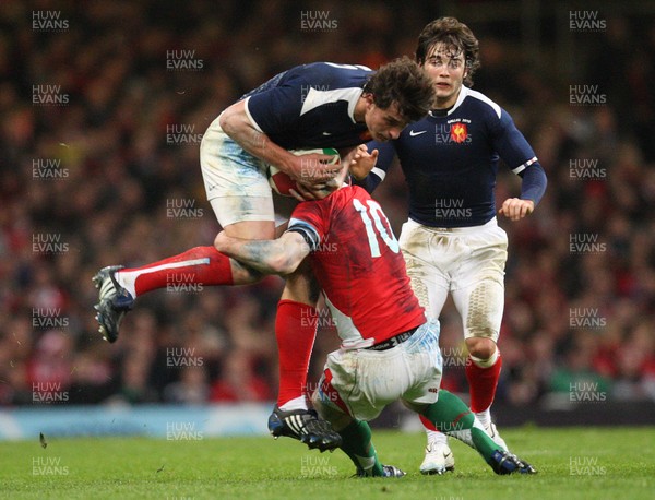26.02.10 ... Wales v France, RBS 6 Nations 2010 -  France's Yannick Jauzion is tackled by Wales' Stephen Jones  