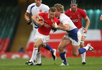 26.08.07 - Wales v France -  Wales' Dwayne Peel is tackled by France's Remy Martin 