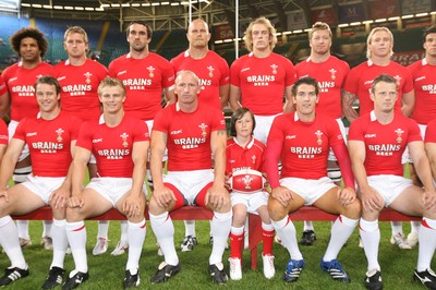 26.08.07  Wales v France... Mascot Jonathan David Rees with the team before the match . 