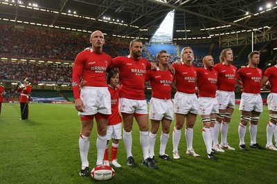 26.08.07  Wales v France... Mascot Jonathan David Rees with the players. 