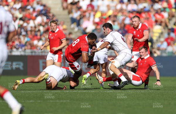 071023 - Wales v Georgia - Rugby World Cup, France 2023 - Pool C - Taulupe Faletau of Wales tries to find a gap