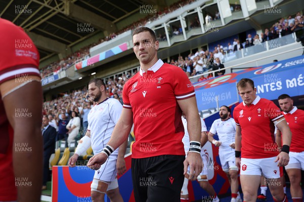 071023 - Wales v Georgia - Rugby World Cup, France 2023 - Pool C - George North of Wales walks onto the field