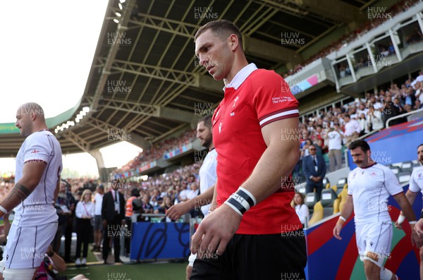 071023 - Wales v Georgia - Rugby World Cup, France 2023 - Pool C - George North of Wales walks onto the field