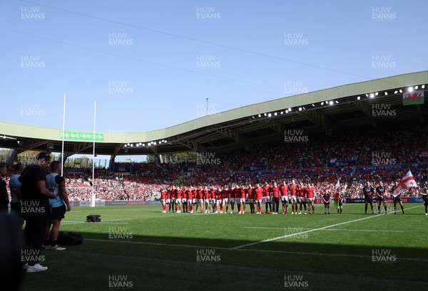 071023 - Wales v Georgia - Rugby World Cup, France 2023 - Pool C - Wales sing the anthem