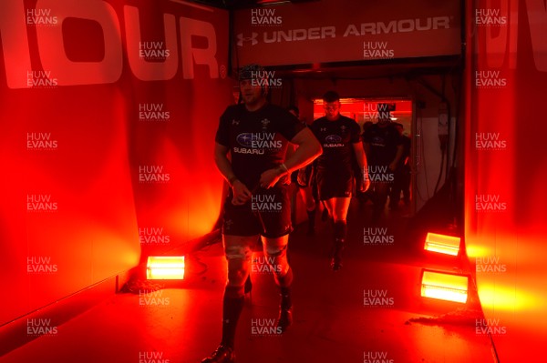 181117 - Wales v Georgia - Under Armour Series - Dan Lydiate of Wales leads his team out of the tunnel
