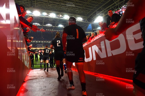 181117 - Wales v Georgia - Under Armour Series - Kristian Dacey and Nicky Smith run out of the tunnel