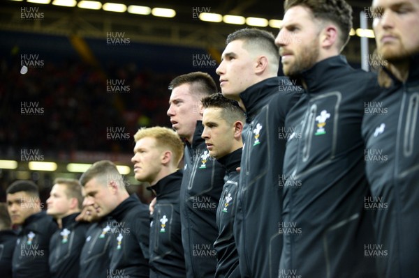 181117 - Wales v Georgia - Under Armour Series - Owen Watkin during the anthems