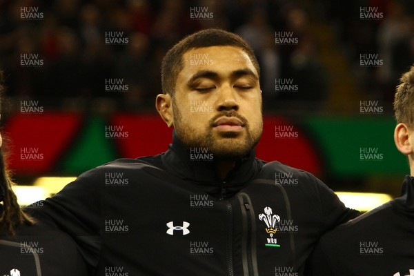 181117 Wales v Georgia - Under Armour 2017 Series -  Taulupe Faletau of Wales lines up for the anthem